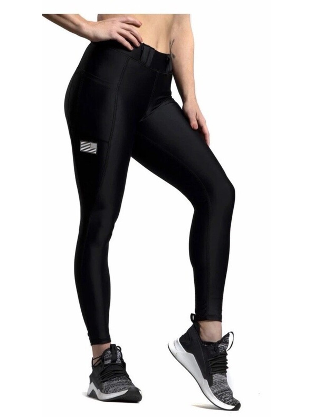 We The People Holsters Women's Size Large Black Nylon Compression Leggings